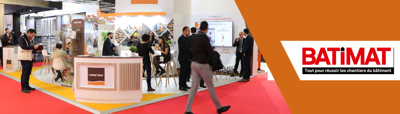 Stand URETEK lors de BATIMAT 2019 batimat 2019 mondial batiment villepinte stand uretek